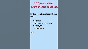 CO Operative Bank exam oriented questions. #cseb #psc #society #study #shorts