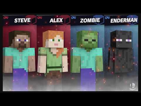 Super Smash Bros Ultimate Amiibo Fights – Steve & Co #27 Steve & Alex vs  Zombie & Enderman