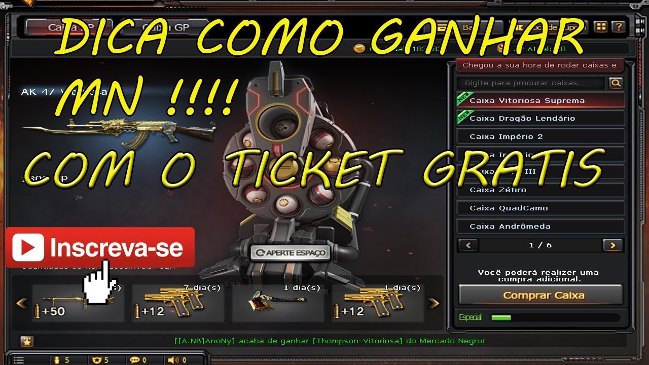 [CF/AL] DICA DE COMO GANHAR ARMA COM TICKET GRÁTIS !!!! DEU CERTO !!