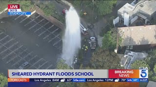 Sheared hydrant floods Studio City school