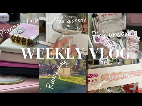 VLOG| PLANNER TALK YEARLY REVIEW AND UPDATES+NEW NAILS + PINK UNBOXINGS +TYMO RING HAIR STRAIGHTENER