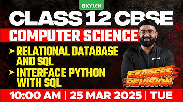 Class 12 CBSE Computer Science | Relational Database And Sql , Interface Python With SQL