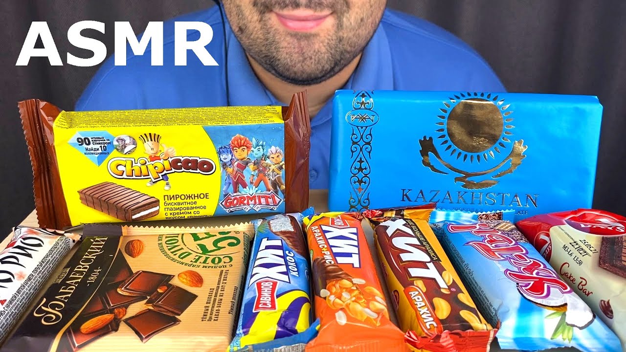 ASMREating Chocolate Chocolate Party (Candy Bars & Cake Mukbang