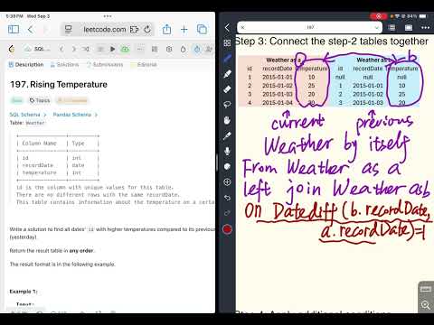 Leetcode TOP SQL 50 - Leetcode 197 Rising Temperature