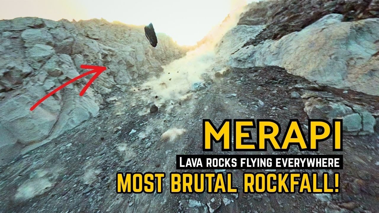 Merapi’s BRUTAL Rockfall 😱 – Massive Lava Collapse Caught on Drone