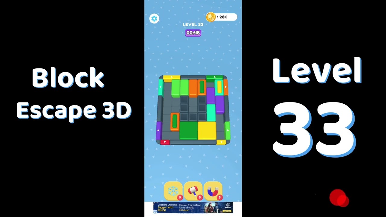 Block Escape 3D Level 33 🧩 | Addictive 3D Block Puzzle Gameplay | Solutionguruji