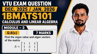 Don't Miss This! 3x3 Matrix Eigenvalues & Eigenvectors | VTU 1BMATS101