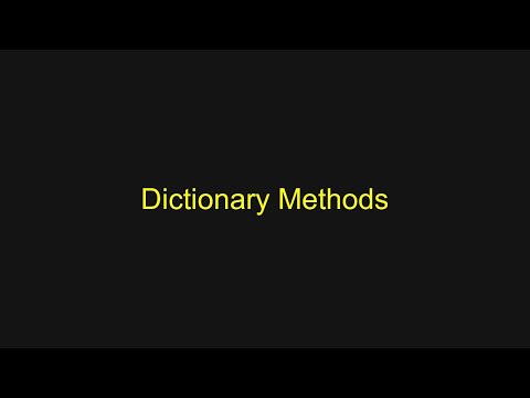 Python Tutorial - Dictionary Methods
