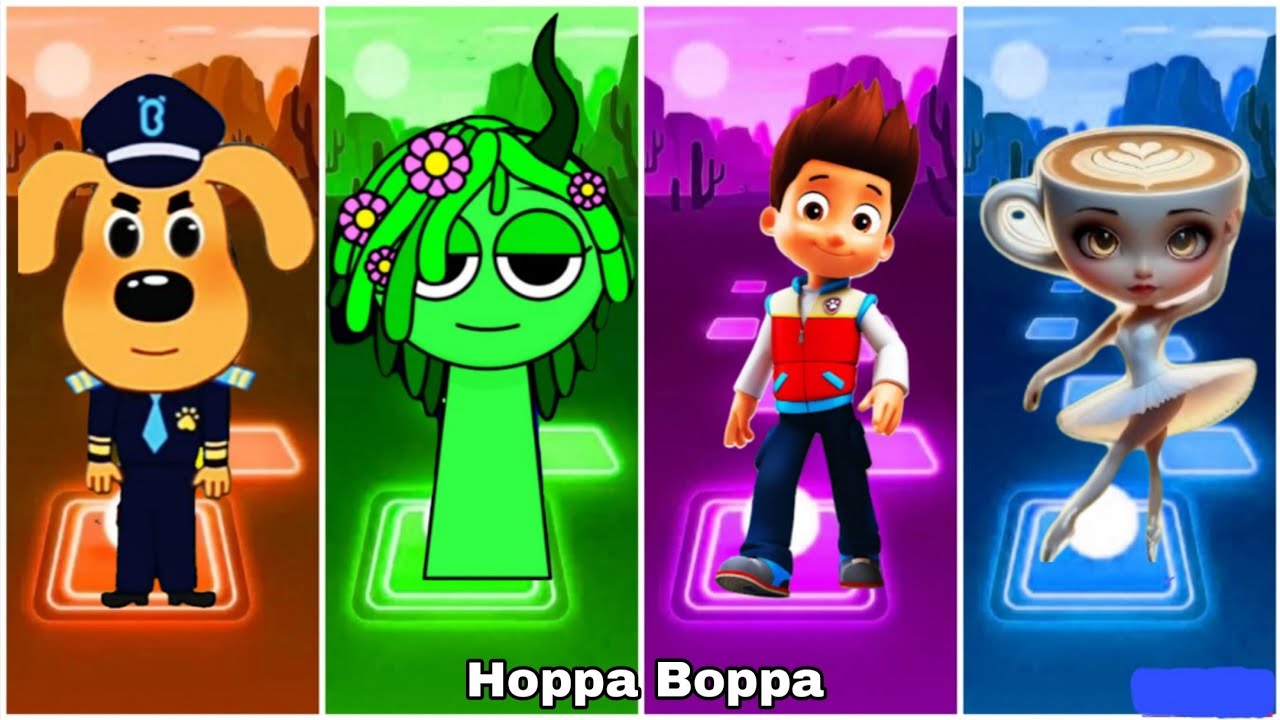 SHERIFF LABRADOR 🆚 INCREDIBOX SPRUNKI 🆚 PAW PATROL RYDER 🆚 BRAINROT BALLERINO COPPUCCINO | Tiles Hop