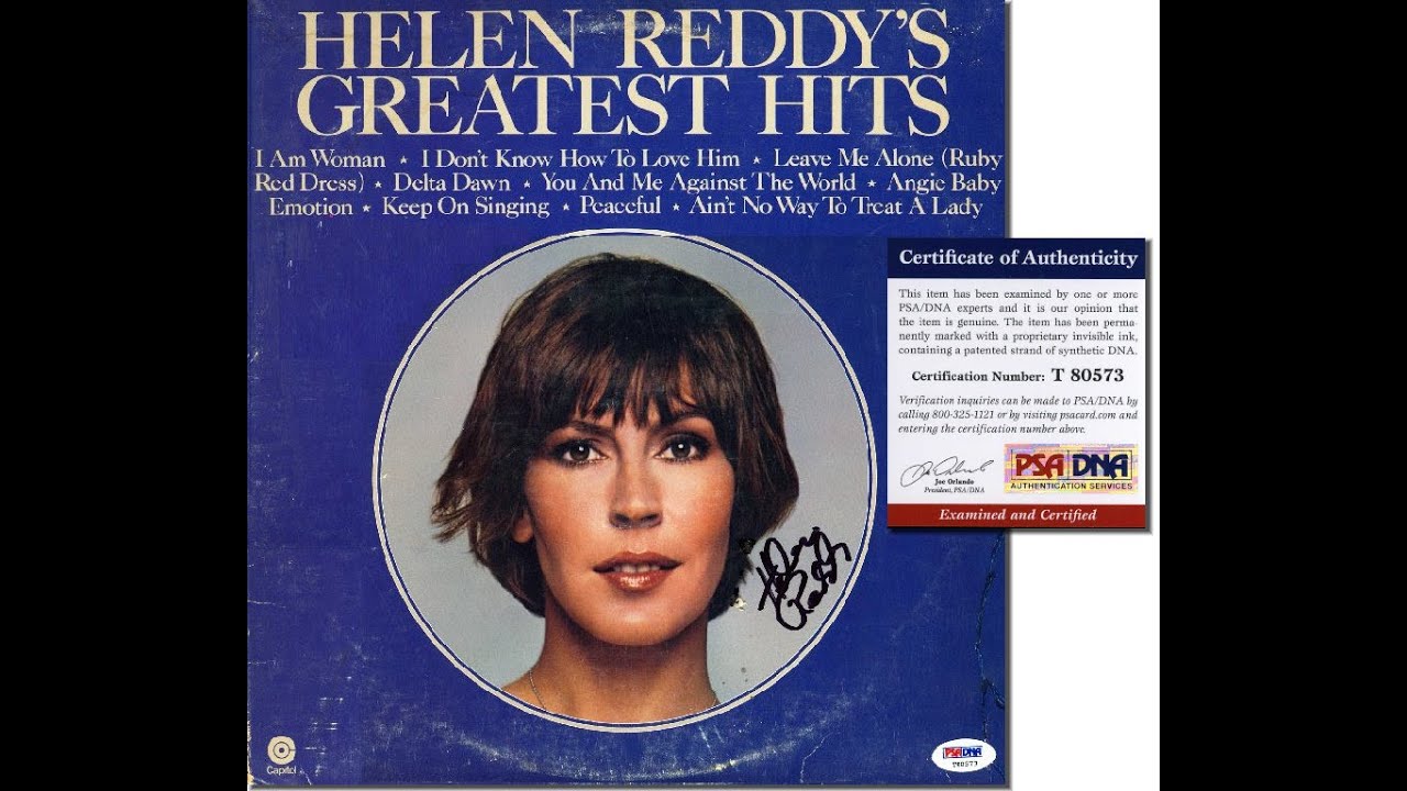 HELEN REDDY Hand Signed LP Cover - PSA/DNA - UACC RD#289 - YouTube