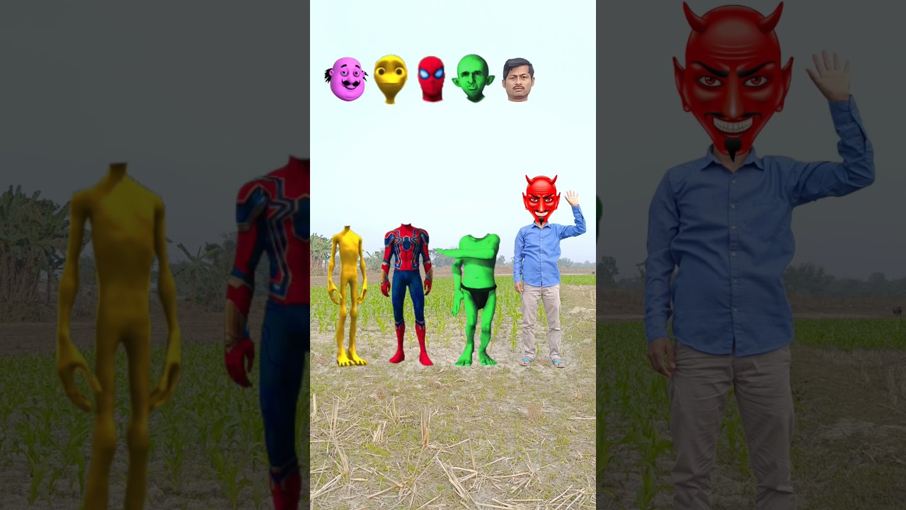 Spiderman,, joker & dancing dame tu cosita Correct the head matching game - magical 