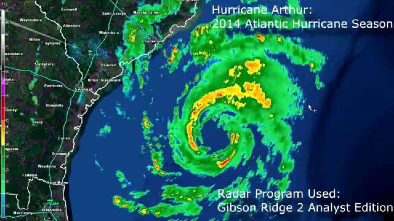 GR2Analyst Hurricane Arthur Radar Loop 732014 45am central time YouTube