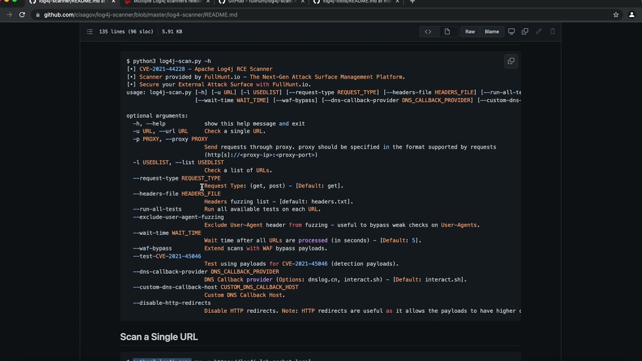 Update CISA Log4j Vulnerability Scanner/ Python Script