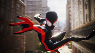 Marvel's Spider-Man 2 Miles Morales Across The Spider-Verse Suit Daytime Swinging Swing Assist 1