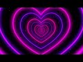 Neon led lights heart tunnel particles background  4k 60p heart background disco pink and purple