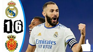 ملخص و اهداف ريال مدريد و مايوركا 1-6 | ثنائية بنزيما بووم