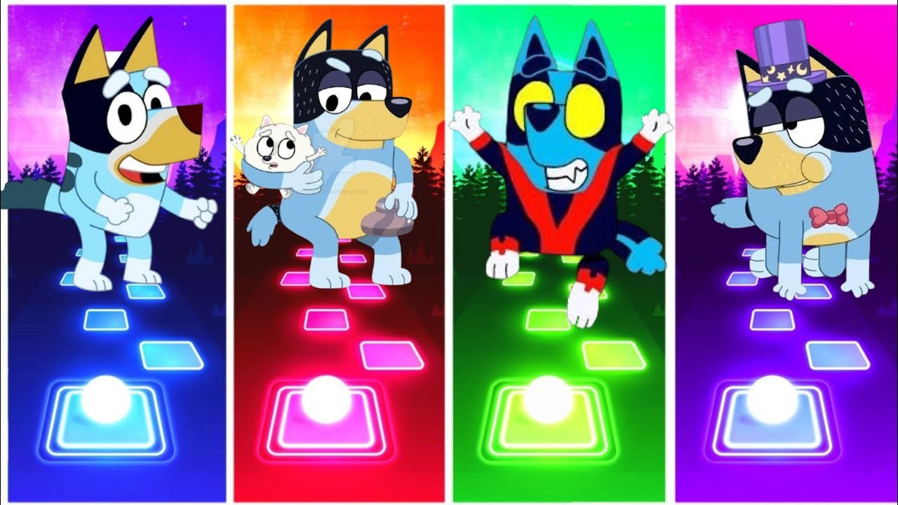 BLUEY, ПОПРОБУЙ НЕ ЗАСМЕЯТЬСЯ 🆚 Липкий двойной пёсик? ВЕСЁЛОЕ БИНГО 🤣 ИГРА TILES HOP EDM RUSH 🎯🎮 ...