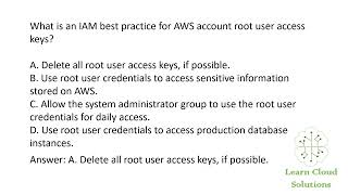AWS Cloud Practitioner Exam Question - Best Practices for AWS Root User Access