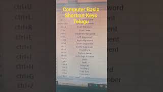Computer Basic Shortcut Keys Telugu#shorts #ytshorts viralqueen