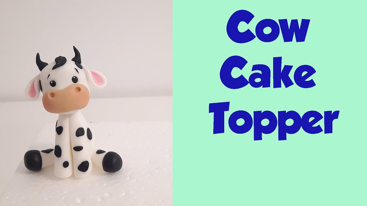 How to make a COW fondant cake topper ( EASY ) 