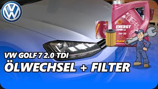 VW Golf 7 Variant 2.0 TDI | An oil change with oil sludge flush! #diy #tutorial #cars