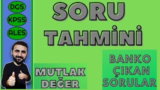 Mutlak Değer Her Sene Sorulan Soru Tarzı 2021 Dgs 2021 Kpss 2021 Ales Matemati̇k Soru T.