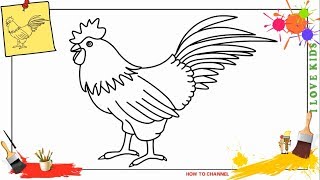 drawing cock chicken rooster hen kid draw easy step cartoon simple drawings sketch halloween boop betty getdrawings farm 1080 1920
