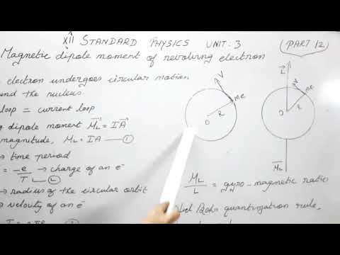 XII - PHYSICS | Unit - 3 | Magnetic dipole moment of a revolving ...