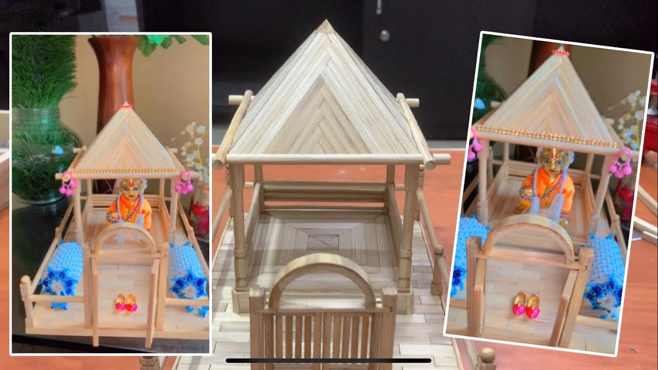 Bamboo sticks craft. / making Indian temple. / wood art creative ideas.