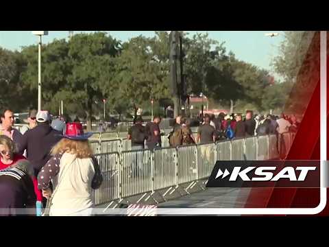 People line up early for President Donald Trump's expected visit to San Antonio for midterm rally