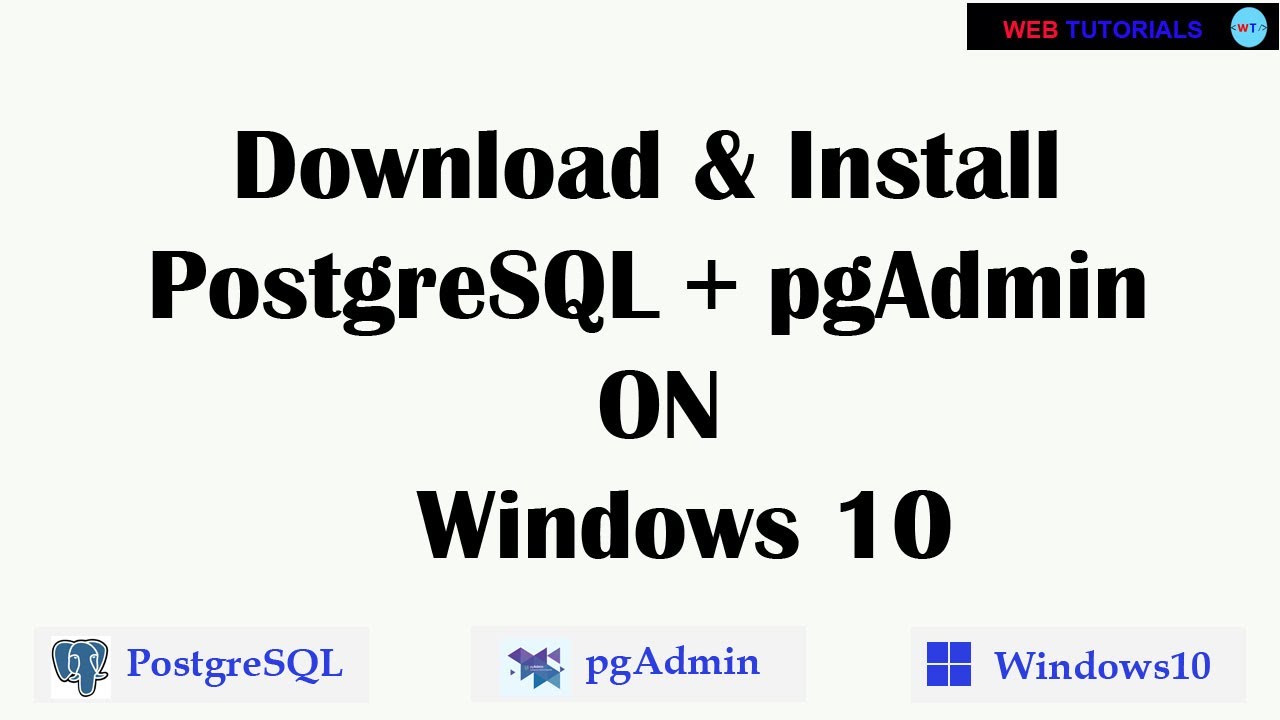 PostgreSQL Installation on Windows 10 - YouTube