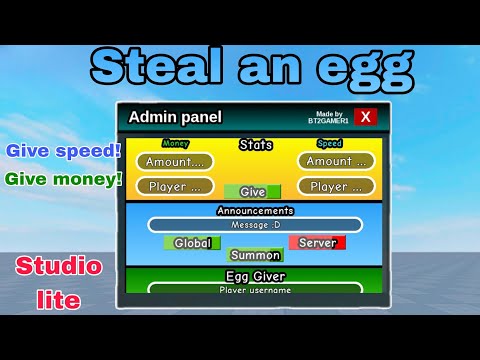 Steal an egg admin panel v4🤑 || Studio lite tutorial 