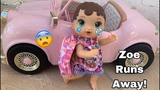 Baby alive Zoe Runs away?!?