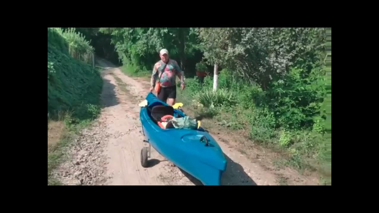 Тележка для пластикового каяка - складная тележка для байдарки - YouTube