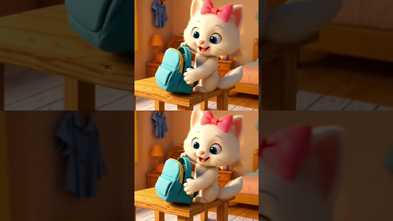 Kitty packs  her bag! 