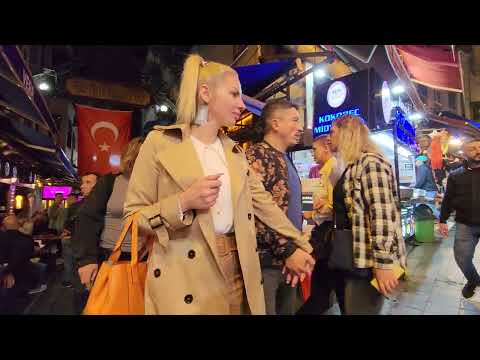 ISTANBUL NIGHTLIFE WALK on NEVIZADE STEEET Taksim 🇹🇷 (October 2022)