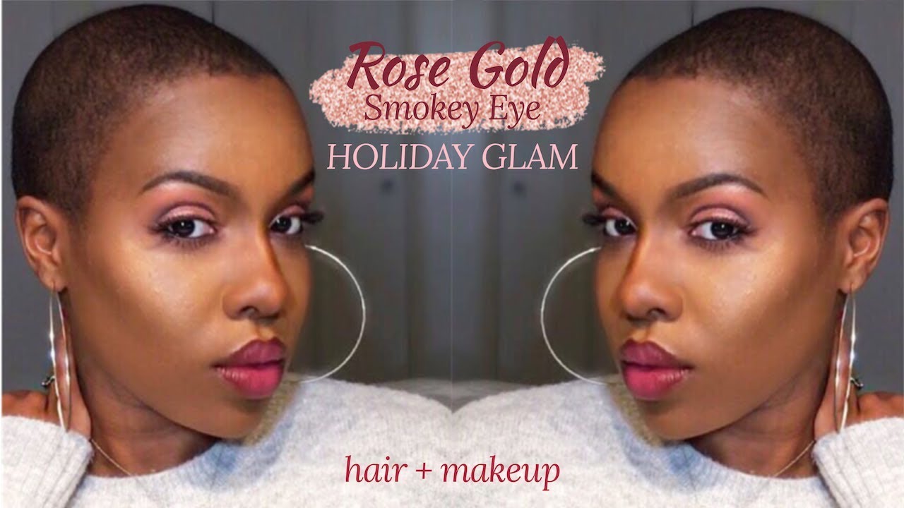 How To Line Up Short Natural Hair Rose Gold Smokey Eye Nia Hope Youtube