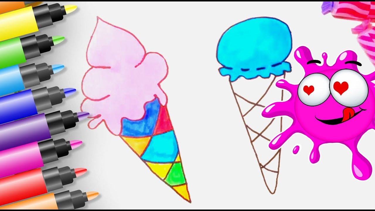 HOW TO DRAW Colorful Ice Creams 🔴 Fun Rainbow YouTube