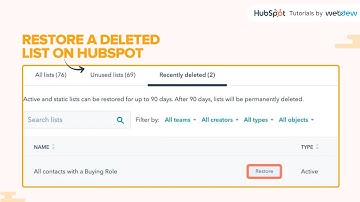 How to Restore a deleted List in HubSpot.
