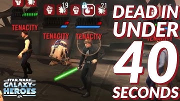 Galactic Conquest Sector 4 Boss Hard (JKL) - Defeat JKL & Get Both Feats In Under 40 Seconds | SWGoH
