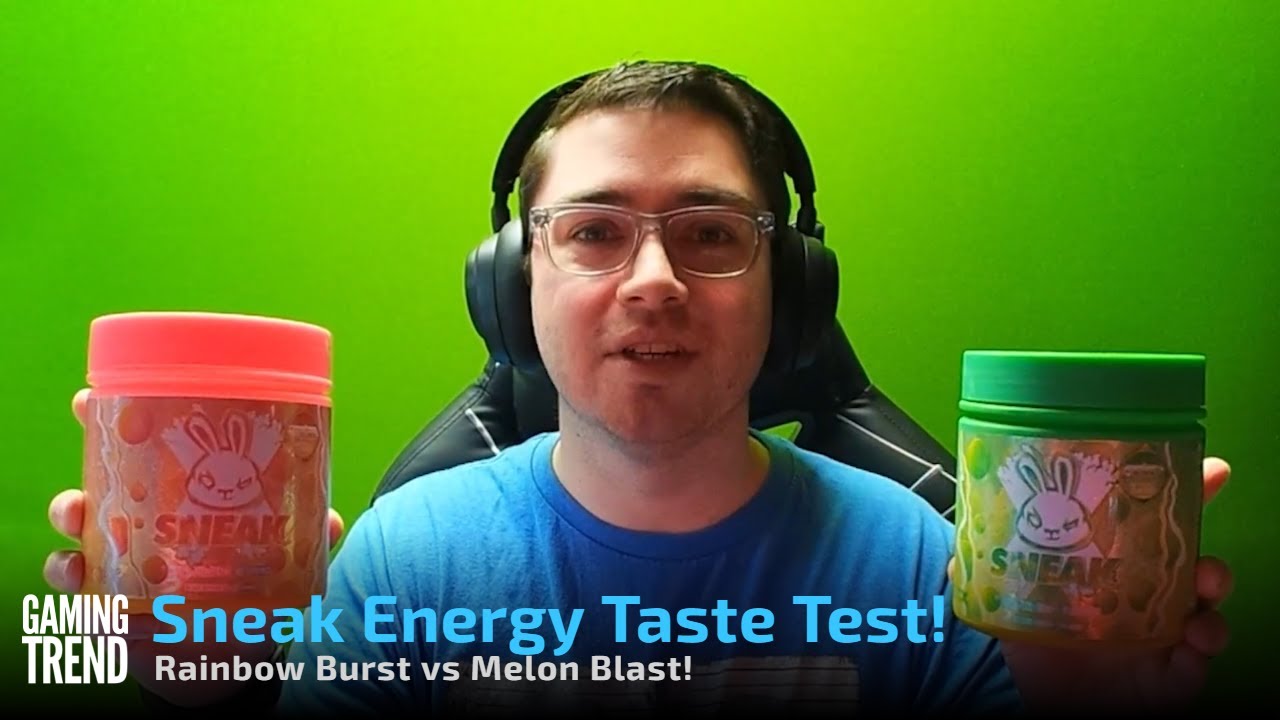 PINK VS GREEN! Sneak Energy Rainbow Burst vs Melon Blast Taste Test! [Gaming Trend]