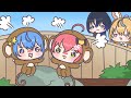 【手描き】「青くゅ」を巡って猿山で争うmiComet【さくらみこ/星街すいせい/尾丸ポルカ/火威青/切り抜き漫画】