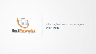 Como criar um PHP INFO - Host Paranaíba