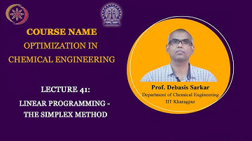 Lecture 41 : Linear Programming - The Simplex Method