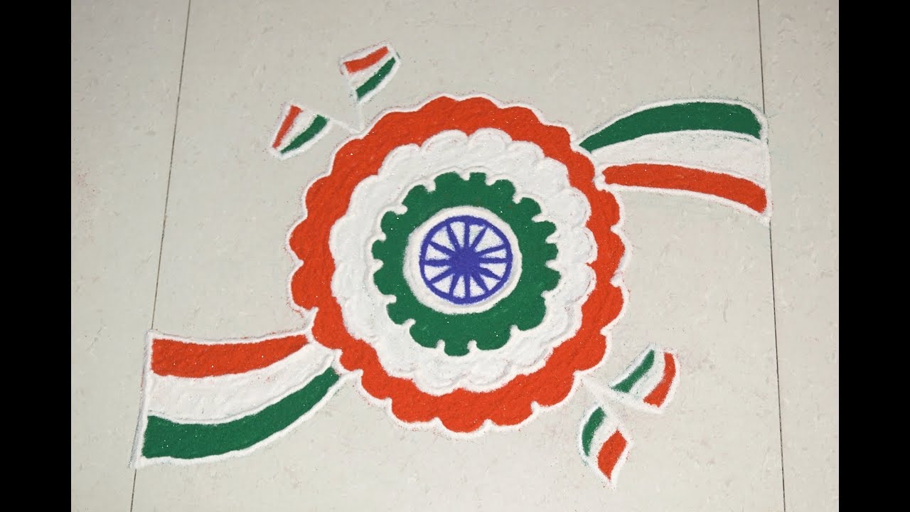 Tricolor Rangoli Indian Flag Rangoli 26 January Special Rangoli