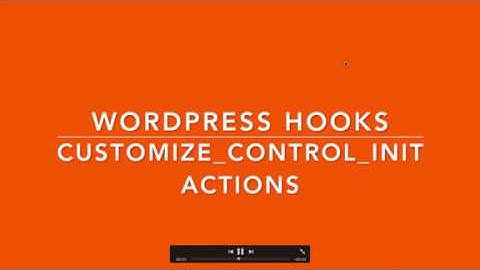WordPress Hooks Actions customize controls init Part-12 Example