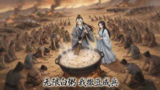 一口气看完《无限白粥 ，我撒豆成兵》1-30 赵祁穿越成边塞县令，却绑定了“无限白粥系统”。大人，您是不是要养死士？工地捞出独眼石人，背后刻着受命于天。还没反应过来，部下已为他披上黄袍！#AI漫探