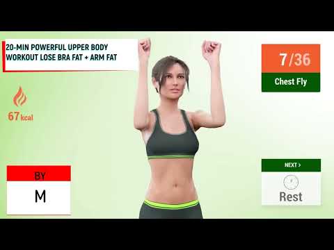 20 MIN POWERFUL UPPER BODY WORKOUT LOSE BRA FAT + ARM FAT/20 წუთიანი ძლიერი ვარჯიში ტანის ზედა ნაწილ