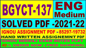 bgyct 137 solved assignment 2021-22 in English / bgyct 137 solved assignment / bgyct 137 assignment