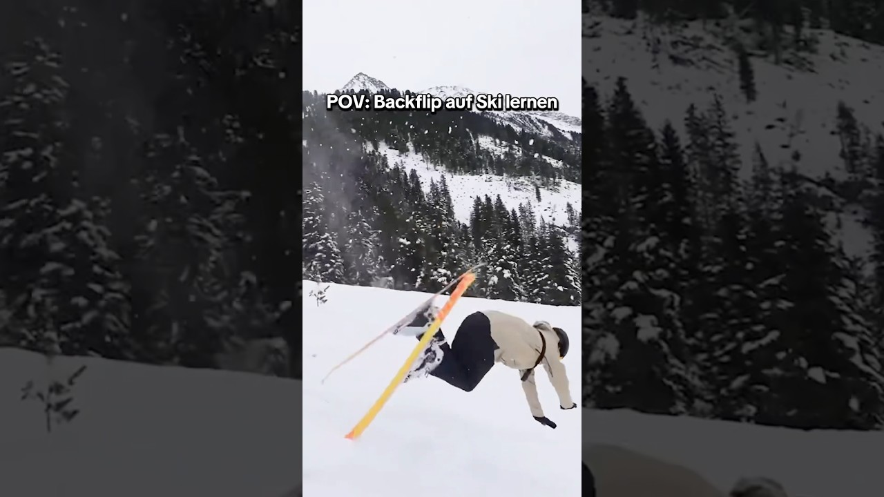 Ich hab versucht einen Backflip auf Ski zu lernen… hat megs geklappt 👍🏻